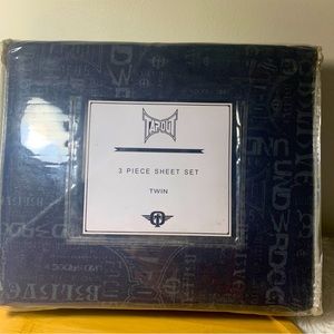 TAPOUT Twin Sheet Set Microfibre Black 3 Piece Set (Fitted, Flat, Pillow Case)